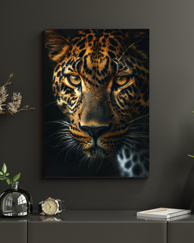 #157 Affiche Léopard Regard Intense – Poster Animal Sauvage & Charisme