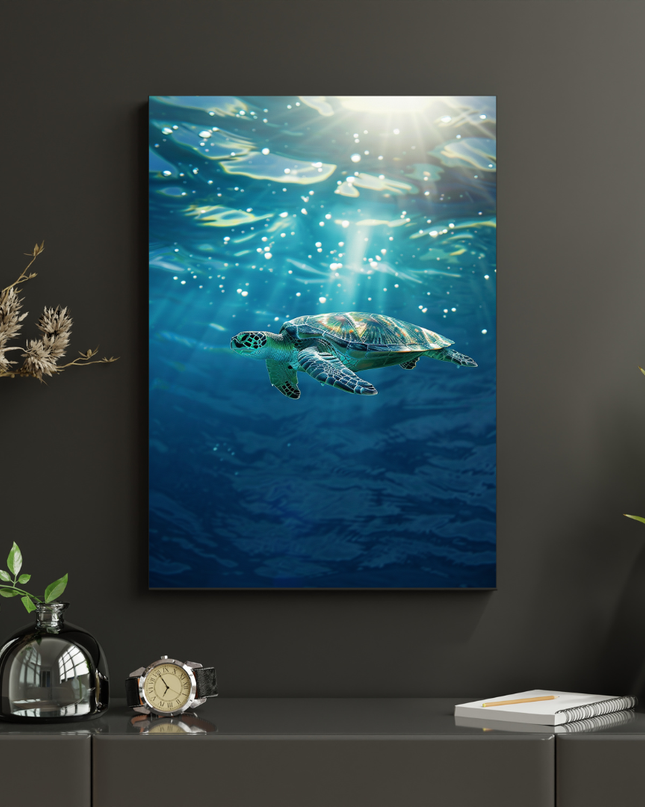 #87 Affiche murale Tortue marine – sérénité et liberté océane