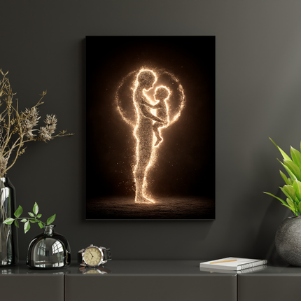 #47 Affiche amour maternel en lumière dorée