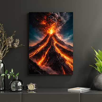 #58 Affiche volcan en éruption