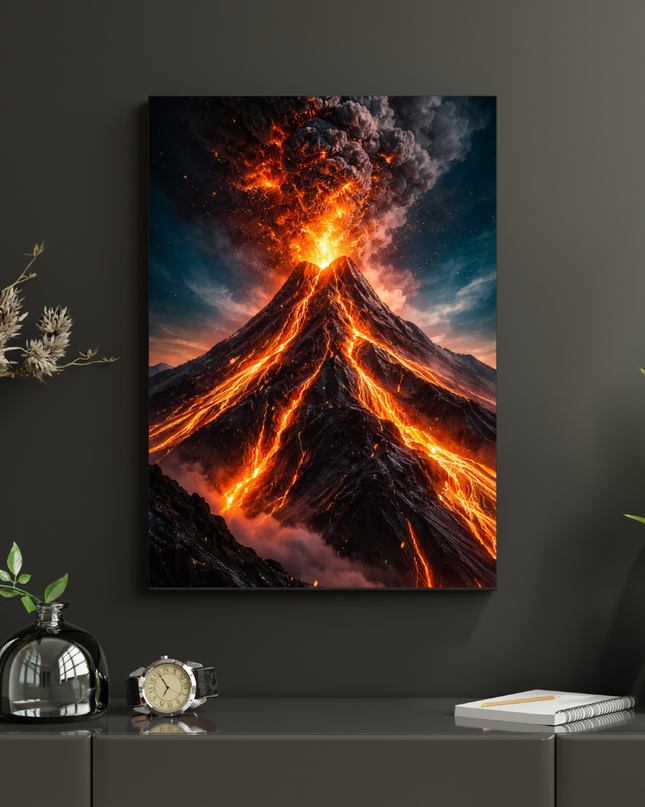 #58 Affiche volcan en éruption