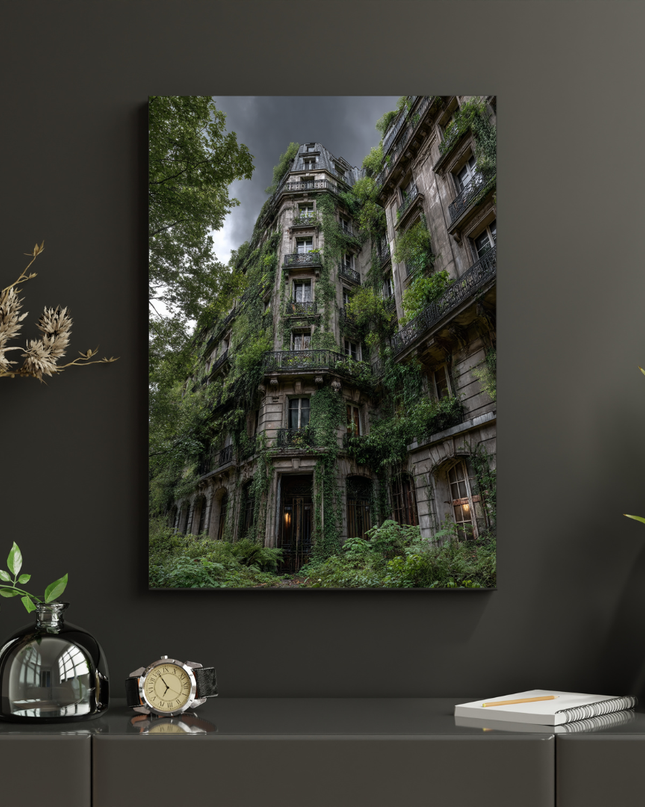 #17 Affiche immeuble ancien envahi par la nature