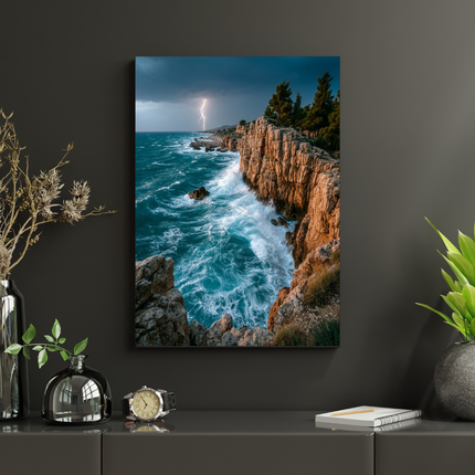 #8 Affiche falaise et océan déchaîné