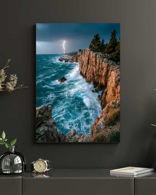 #8 Affiche falaise et océan déchaîné
