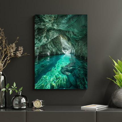 #59 Affiche grotte aquatique turquoise