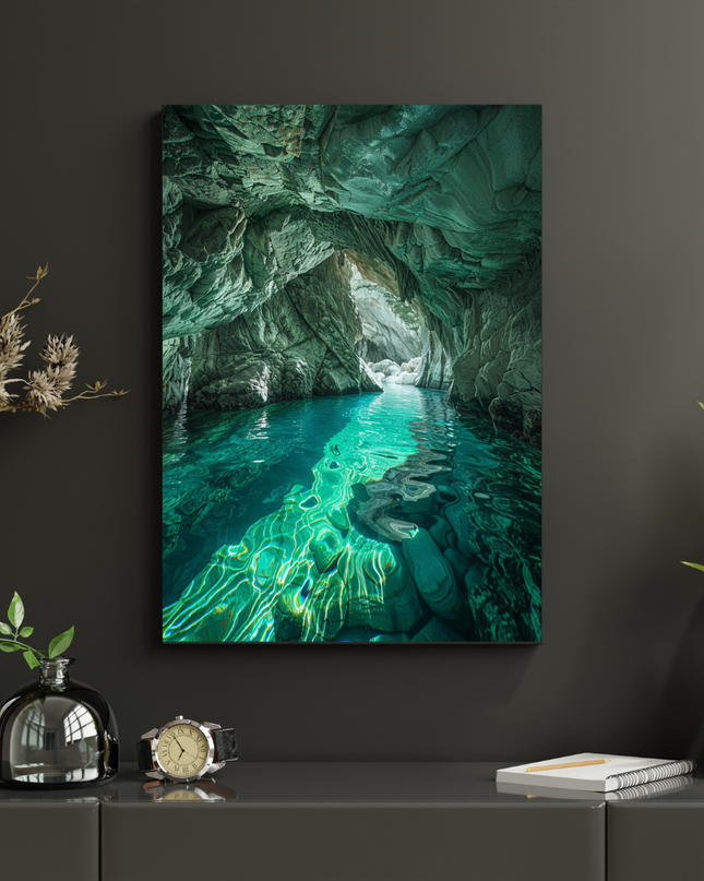 #59 Affiche grotte aquatique turquoise