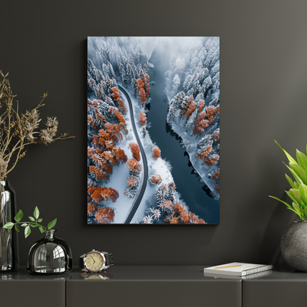 #38 Affiche paysage hivernal vue aérienne