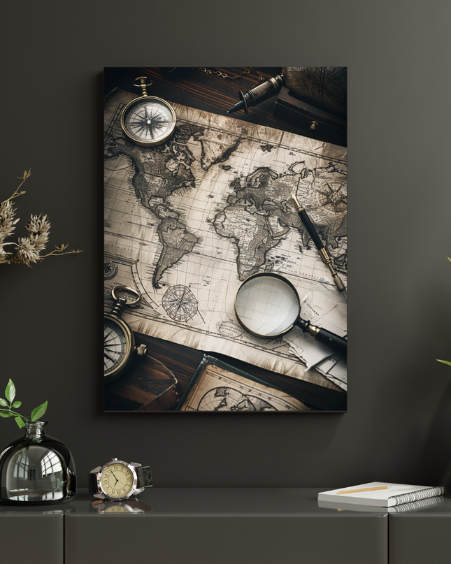 #151 Affiche Carte du Monde Vintage – Exploration & Voyage