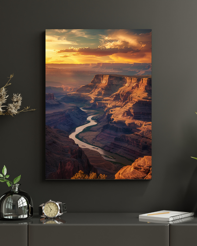 #89 Affiche murale Canyon doré – paysage naturel au coucher du soleil
