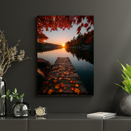 #9 Affiche lac d’automne au coucher du soleil