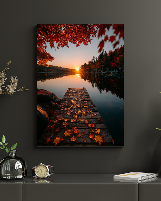 #9 Affiche lac d’automne au coucher du soleil