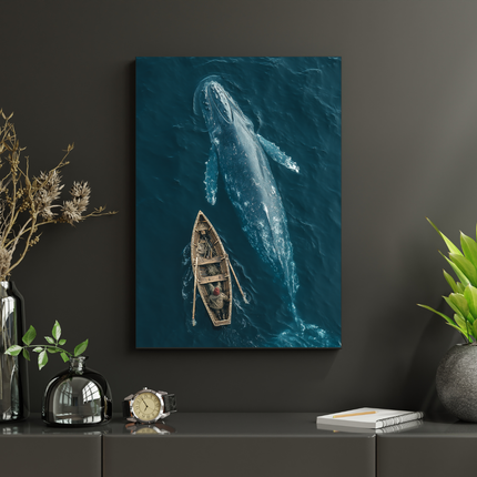 #19 Affiche Murale Baleine & Barque – Rencontre en Océan Profond