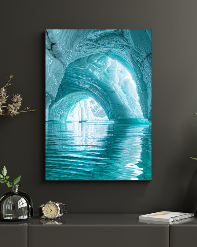 #60 Affiche grotte de glace turquoise