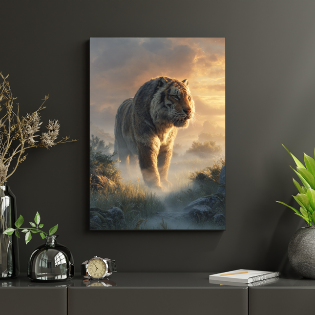 #180 Affiche murale Tigre majestueux au lever du jour – Poster animal sauvage