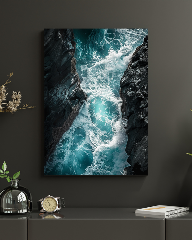 #170 Affiche Océan Sauvage – Poster Vagues & Roches Nature