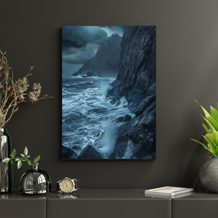 #142 Affiche Côte Sauvage – Poster marin dramatique et puissant