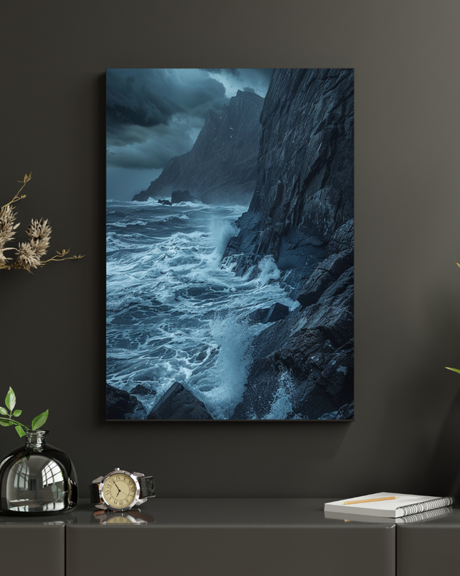 #142 Affiche Côte Sauvage – Poster marin dramatique et puissant