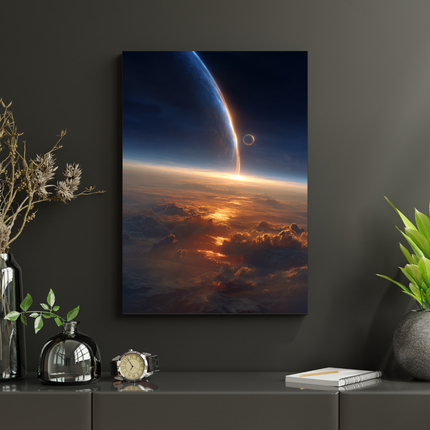 #49 Affiche horizon spatial et planète majestueuse