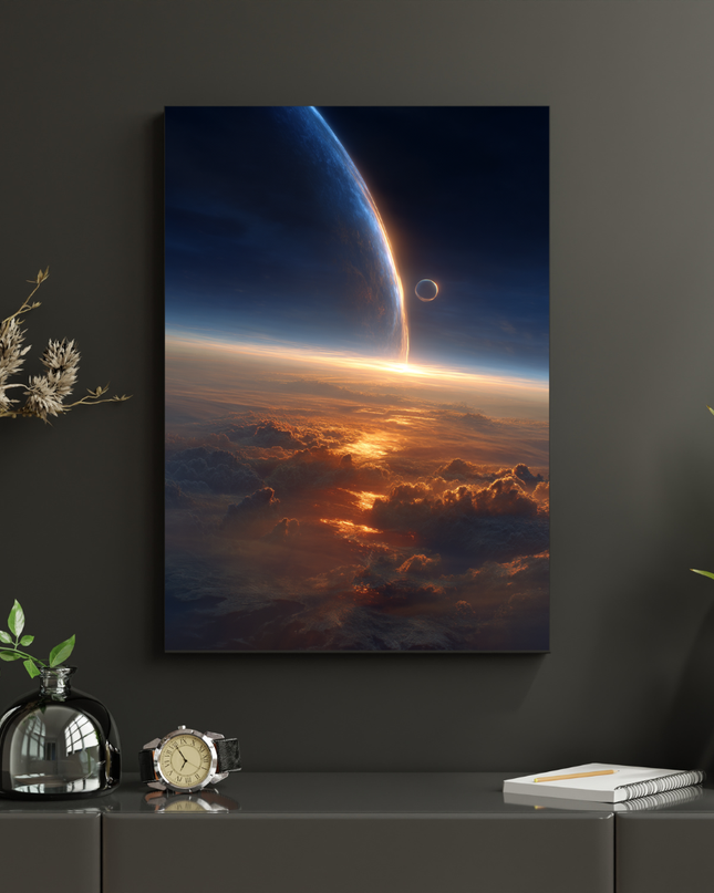 #49 Affiche horizon spatial et planète majestueuse