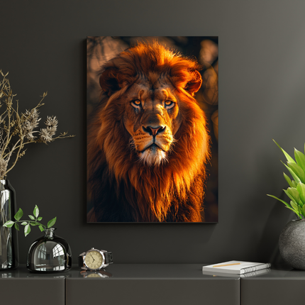 #141 Affiche Lion Majestueux – Poster animalier puissant et solaire