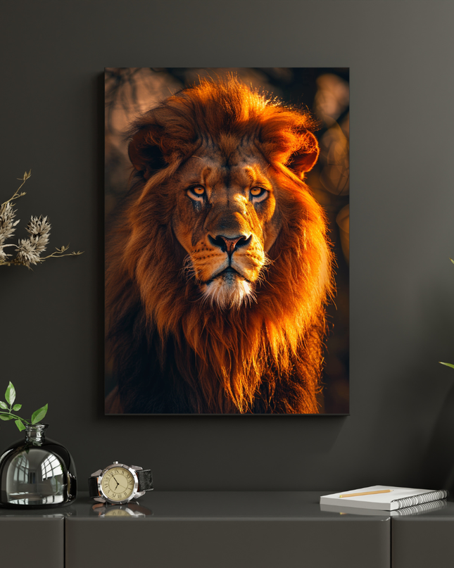 #141 Affiche Lion Majestueux – Poster animalier puissant et solaire
