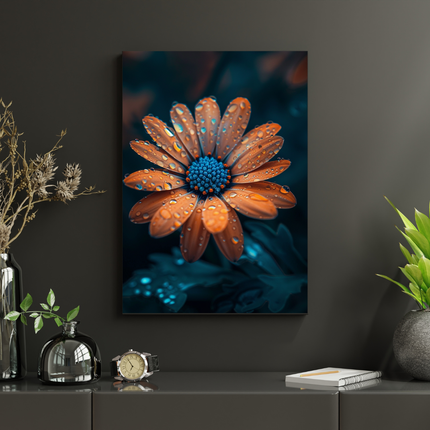 #30 Affiche fleur orange et bleue en gros plan