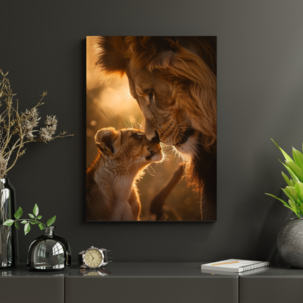 #120 Affiche Lion & Lionceau – Portrait Animalier Sauvage et Émotionnel