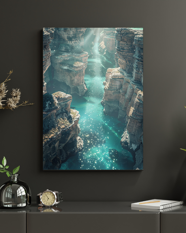 #41 Affiche canyon et rivière turquoise