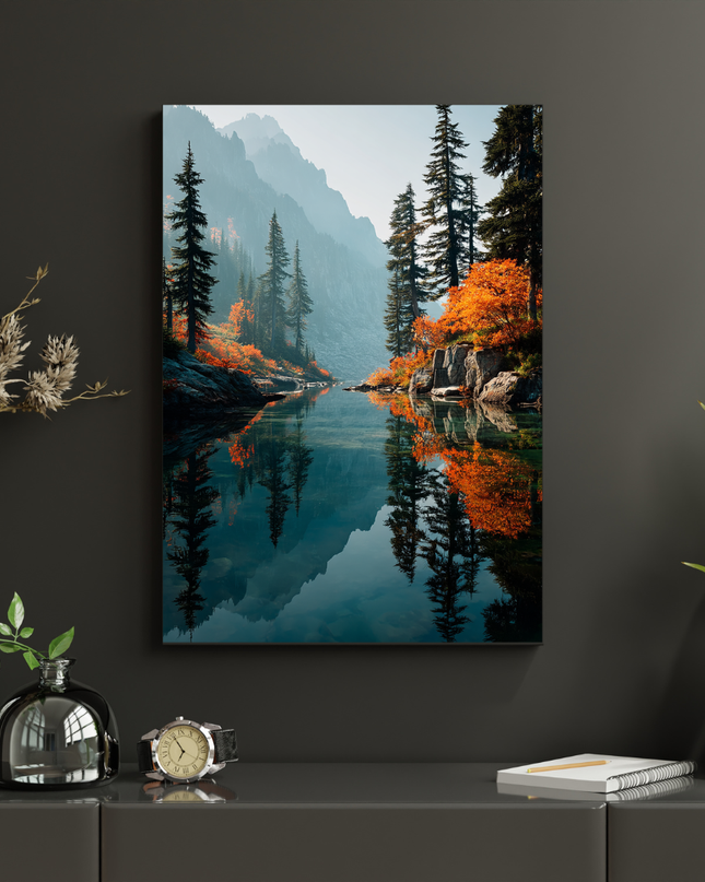 #22 Affiche lac de montagne automnal