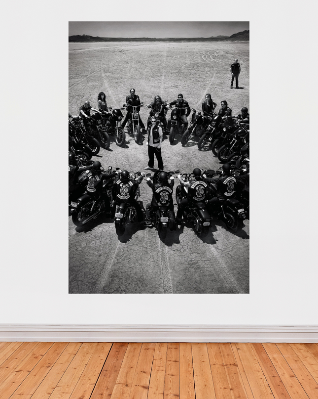 « Sons of Anarchy » – Affiche biker culte en noir & blanc