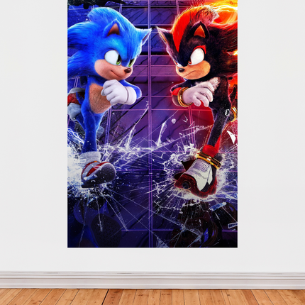« Sonic vs Shadow » – Affiche épique en couleurs éclatantes