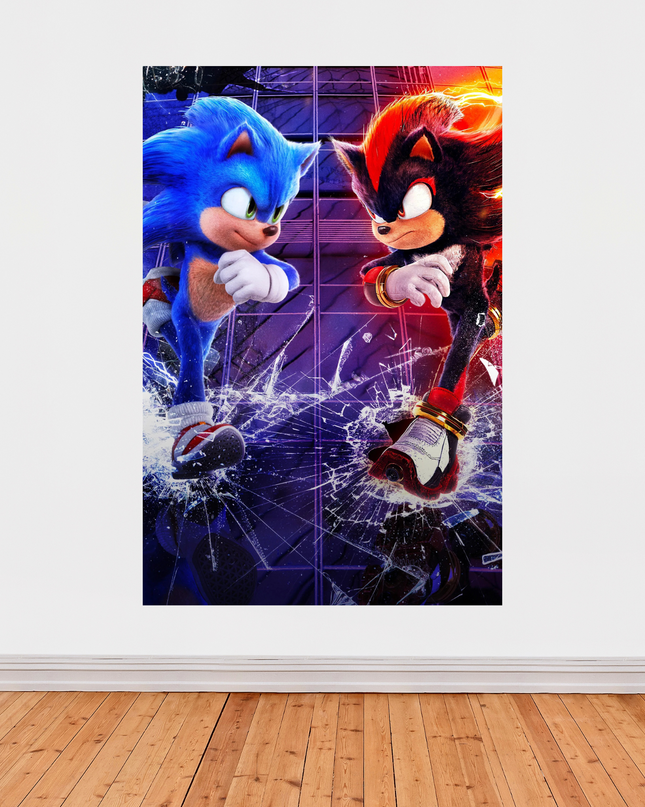 « Sonic vs Shadow » – Affiche épique en couleurs éclatantes