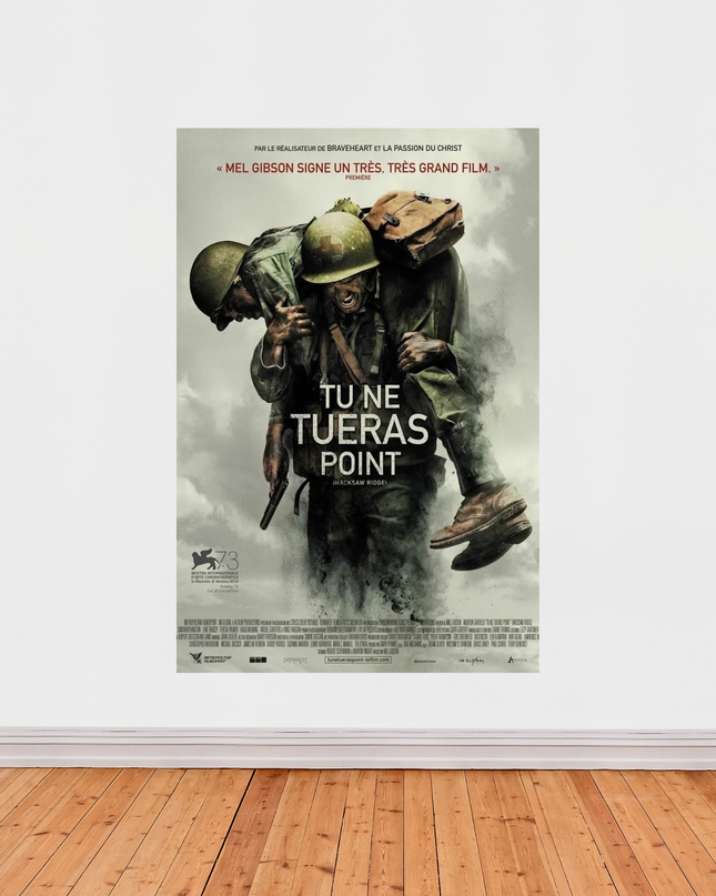 « Tu ne tueras point » – Affiche de guerre inspirante (Hacksaw Ridge)