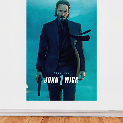 « John Wick – Chapitre 1 » – Affiche néo-noir bleutée