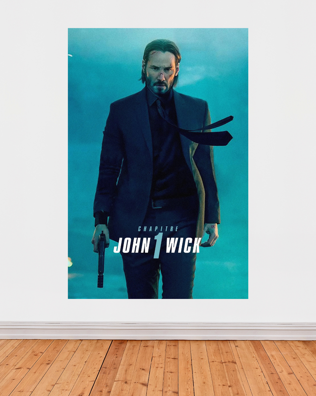 « John Wick – Chapitre 1 » – Affiche néo-noir bleutée