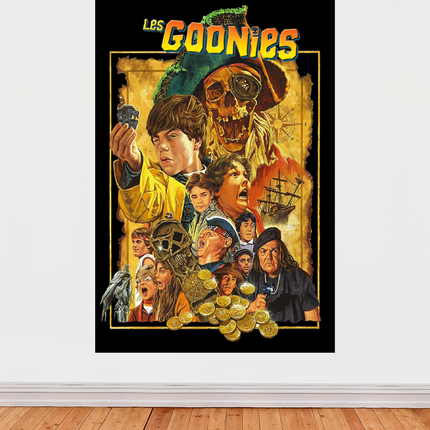 « Les Goonies » – Affiche vintage illustrée du film d’aventure culte