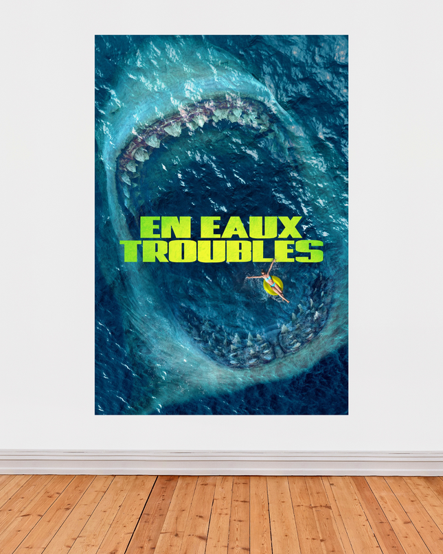 « En Eaux Troubles » – Affiche spectaculaire avec le mégalodon