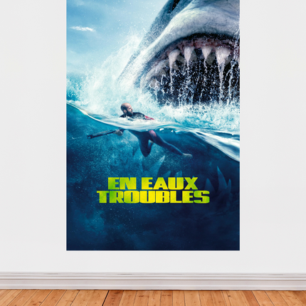 « En eaux troubles » – Affiche cinéma avec Jason Statham et le Mégalodon