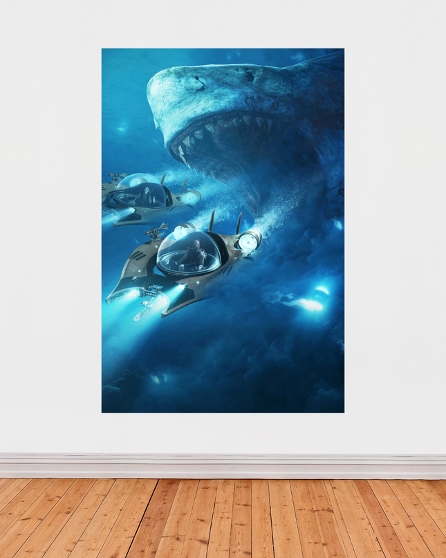 « En eaux très troubles » – Affiche du mégalodon terrifiant sous l’océan