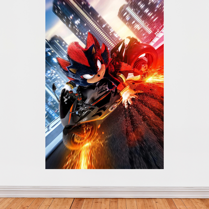 « Shadow the Hedgehog » – Affiche moto urbaine et vitesse infernale