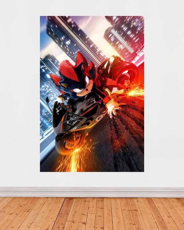 « Shadow the Hedgehog » – Affiche moto urbaine et vitesse infernale