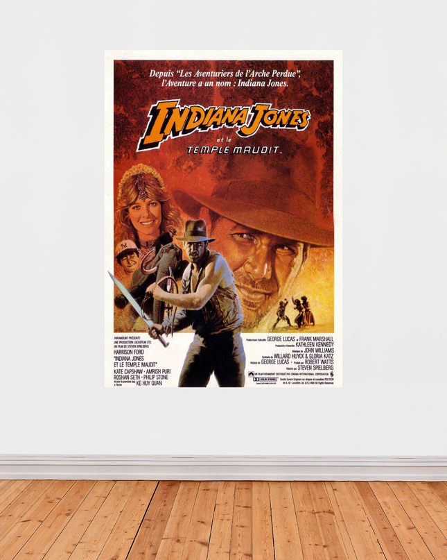 « Indiana Jones et le Temple Maudit » (1984) – Affiche cinéma officielle