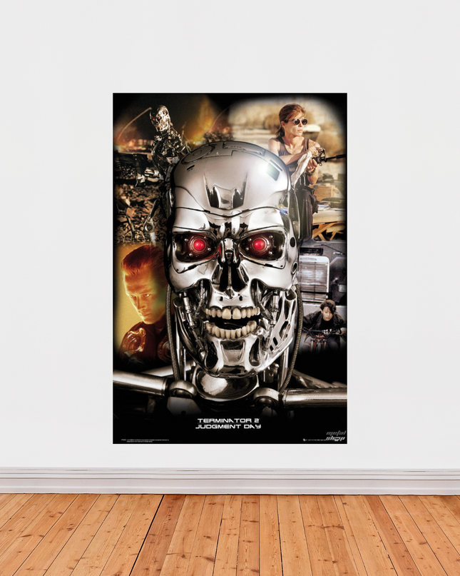 « Terminator 2 : Le Jugement Dernier » – Affiche cinéma culte (1991) – Science-fiction & action