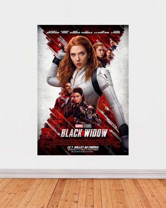 Affiche « Black Widow » – Marvel Studios, action et espionnage (2021)