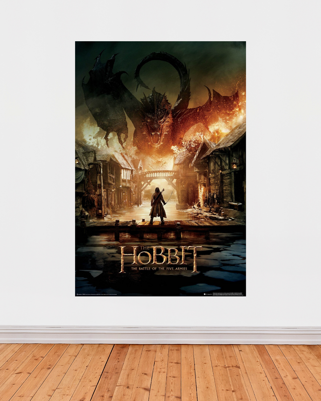 « Le Hobbit : La Bataille des Cinq Armées » – Affiche cinéma épique (2014) – Fantasy & aventure