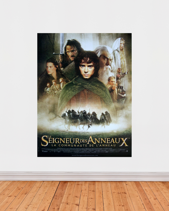 « Le Seigneur des Anneaux : La Communauté de l’Anneau » – Affiche cinéma épique (2001)
