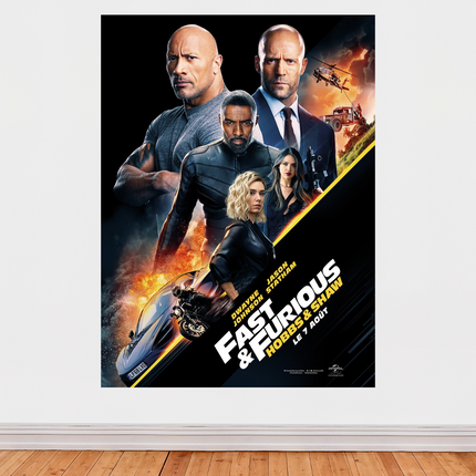 Affiche « Fast & Furious : Hobbs & Shaw » – Film d’action explosif (2019)