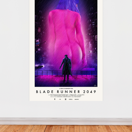 « Blade Runner 2049 » – Affiche néon futuriste et atmosphérique