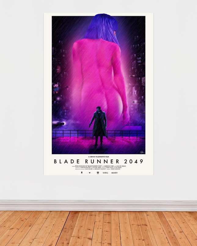 « Blade Runner 2049 » – Affiche néon futuriste et atmosphérique