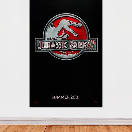 « Jurassic Park III » – Affiche officielle au logo argenté et rouge